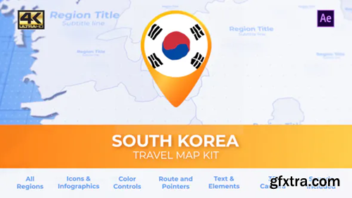 Videohive South Korea Map - Republic of Korea ROK Travel Map 27456571