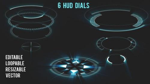 Videohive - 6 HUD Dials - Circular Elements - 11289035
