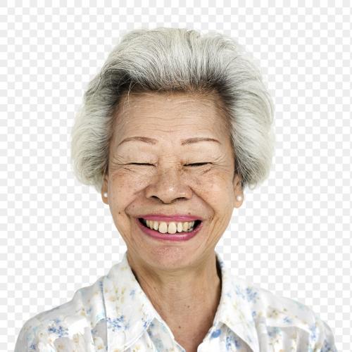 Happy old woman transparent png - 1232530