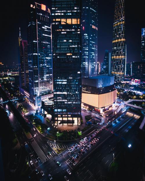 Guangzhou cityscape at night - 935490