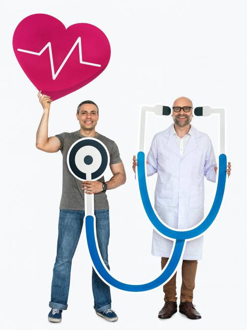 Doctor checking heart rate of patient - 468407