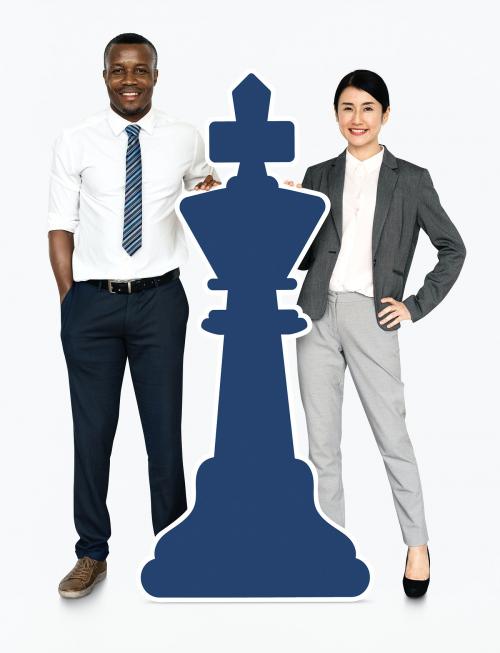 Diverse business people with a chess piece - 468429