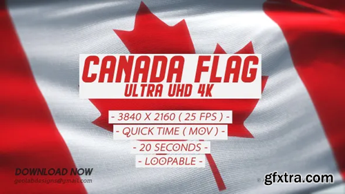 Videohive Canada Flag - Ultra UHD 4K Loopable 27364935