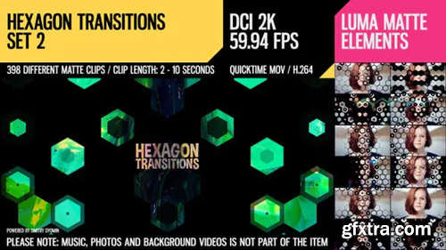 Videohive Hexagon Transitions (2K Set 2) 27385295