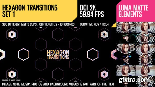 Videohive Hexagon Transitions (2K Set 1) 27385297