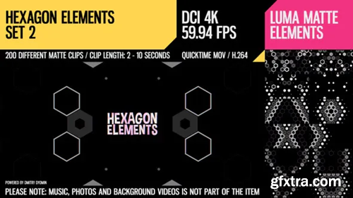 Videohive Hexagon Elements (4K Set 2) 27401374