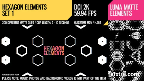 Videohive Hexagon Elements (2K Set 1) 27401376