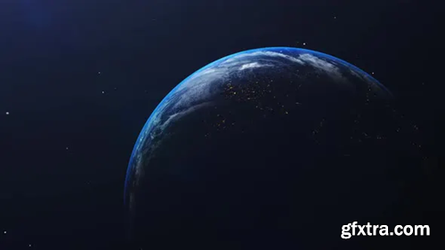 Videohive Earth in space view with shining sunrise in universe and galaxy background 27465725