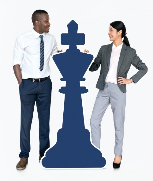 Diverse business people with a chess piece - 468472