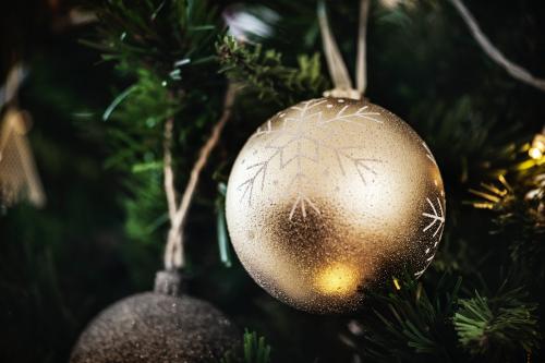 Festive baubles on a Christmas tree - 1231268