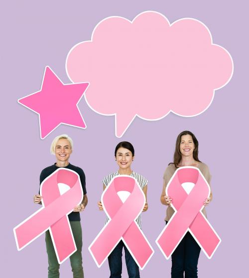 Women holding breast cancer awareness ribbons - 469207