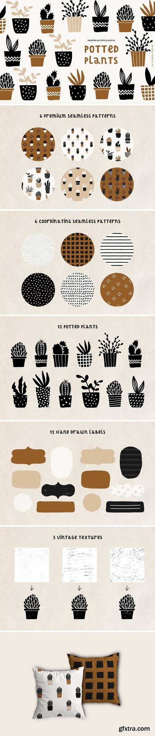 CreativeMarket - Potted Plants | Patterns & Extras 3567173