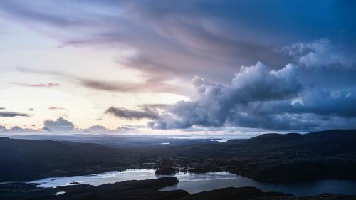 Cloudy sky over a city of Isle of Skye, Scotland - 1233383