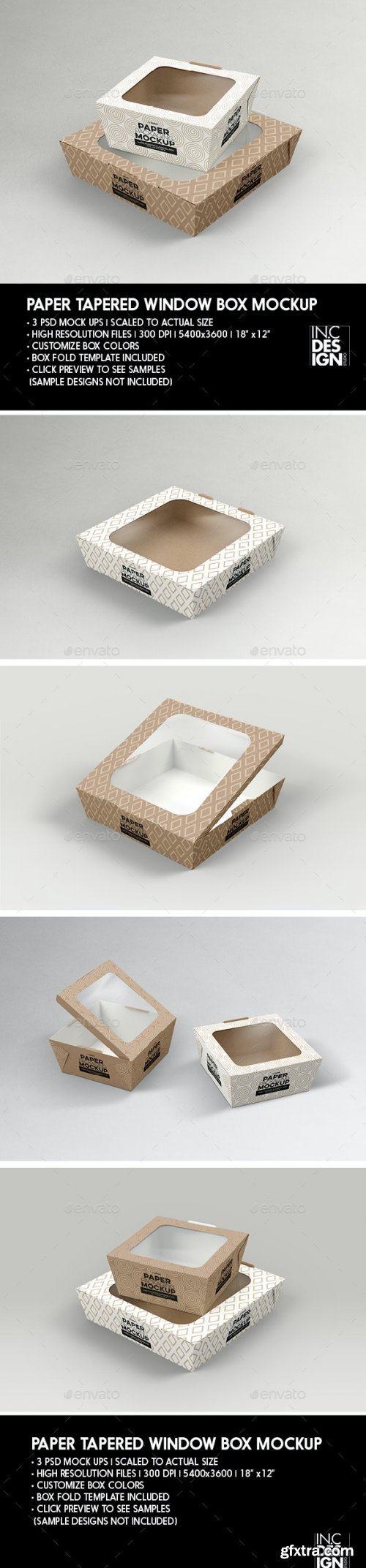 GraphicRiver - Paper Tapered Window Boxes Packaging Mockup 26665459