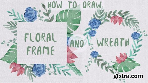 How to draw watercolor floral frame and wreath in Procreate + free brushes