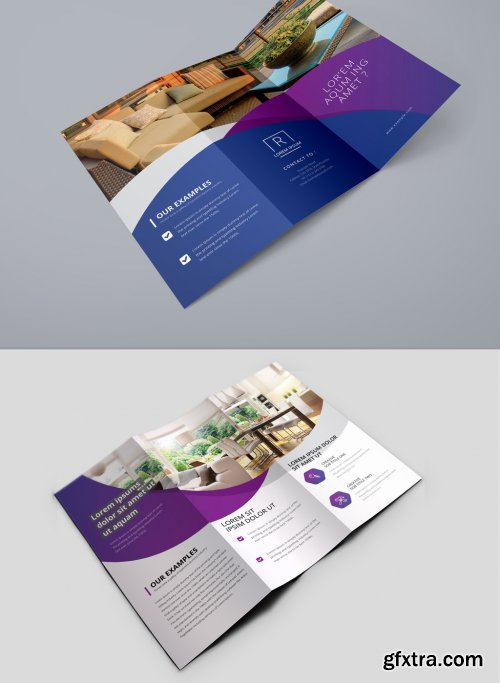 Multiparpose Trifold Brochure with Purple Accents 357224346