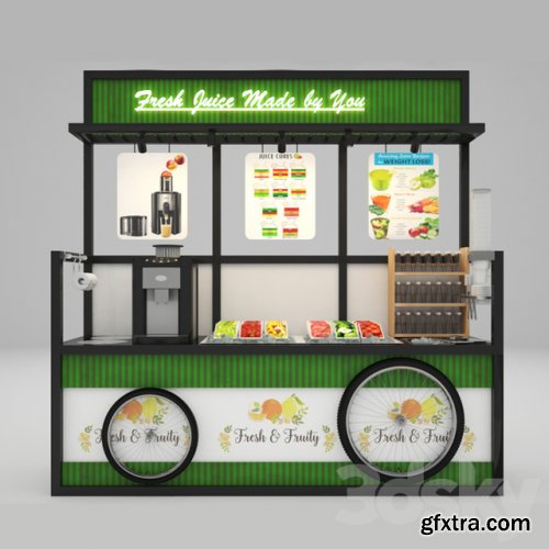 Self-service fruit juice cart