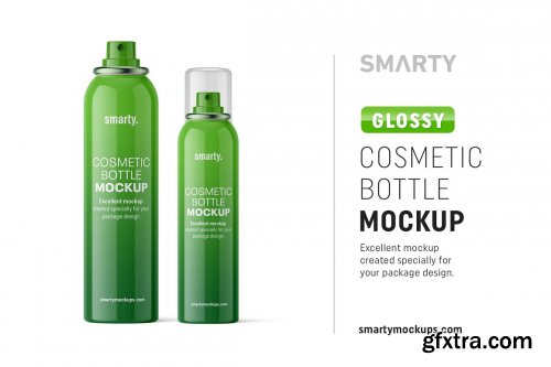 CreativeMarket - Glossy cosmetic bottle mockup 4835066
