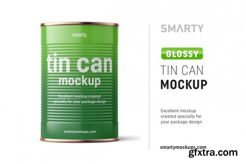 CreativeMarket - Glossy tin can mockup 425 ml 4834132