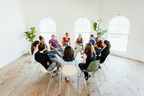 Diverse people in a supporting group session - 1226917