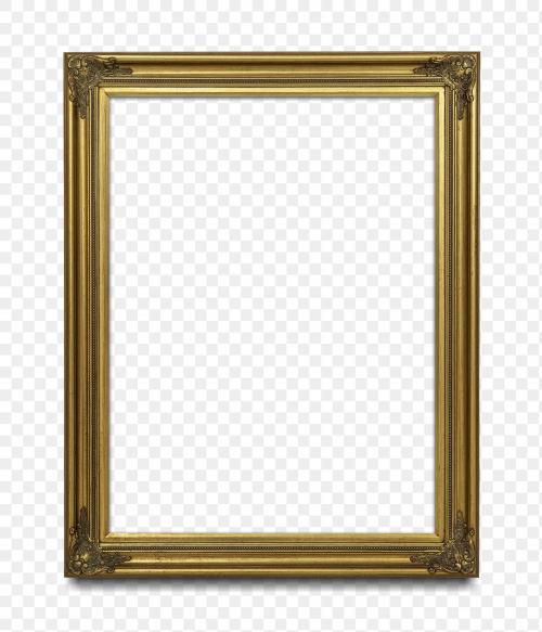Gold picture frame transparent png - 1230780