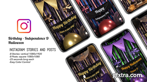 MotionArray Birthday & Independence D Instagram Pack 725803