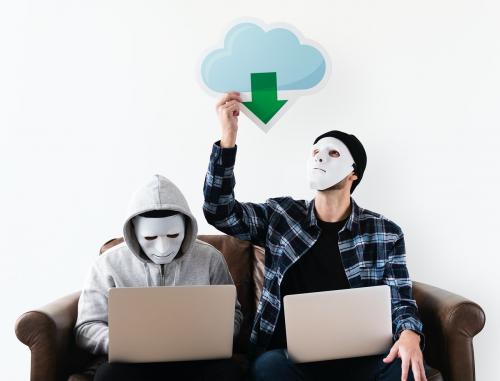 Computer hackers and cyber crime concept - 414627