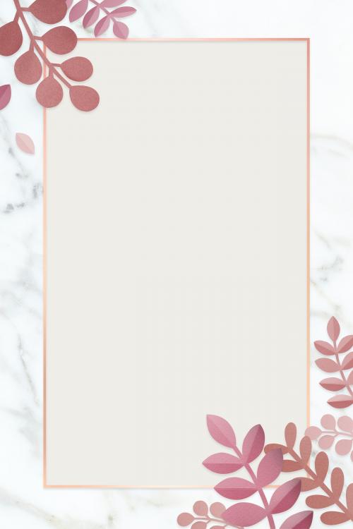 Blank leafy rectangle frame design - 1219639