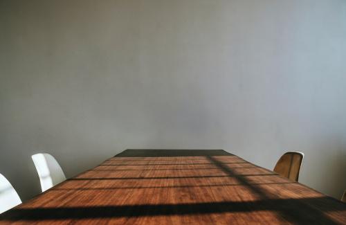 Wooden table in a meeting room - 1221562