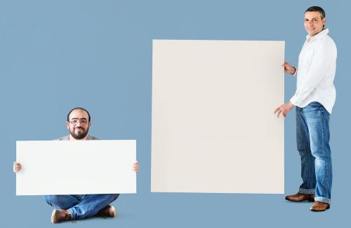 Men holding blank space boards - 404826