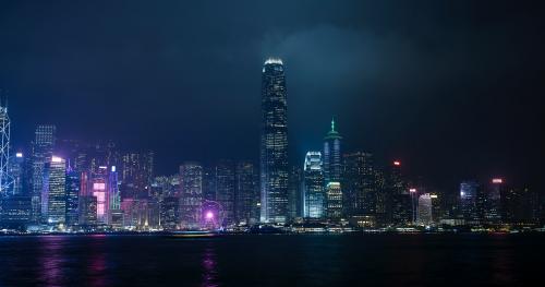 Night view of Victoria Harbor, Hong Kong - 1218449