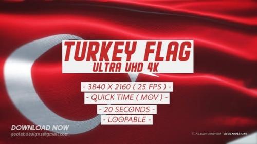 Videohive - Turkey Flag - Ultra UHD 4K Loopable - 27554866