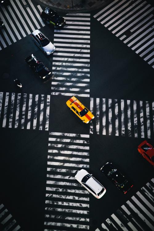 Cars on a crosswalk in Japan - 935501