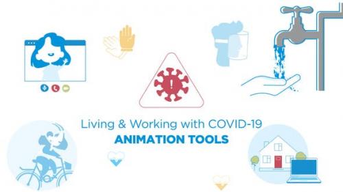 Videohive - Living & Working with COVID-19 - Animated graphics - 26718623