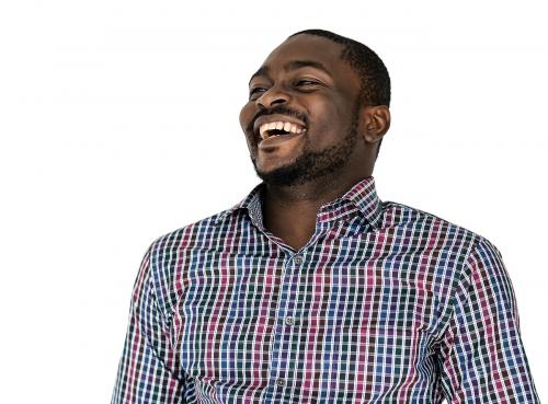 African Man Smiling Happiness Studio Portrait - 7422