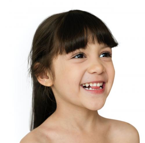 Little Girl Smiling Bare Chested - 7476
