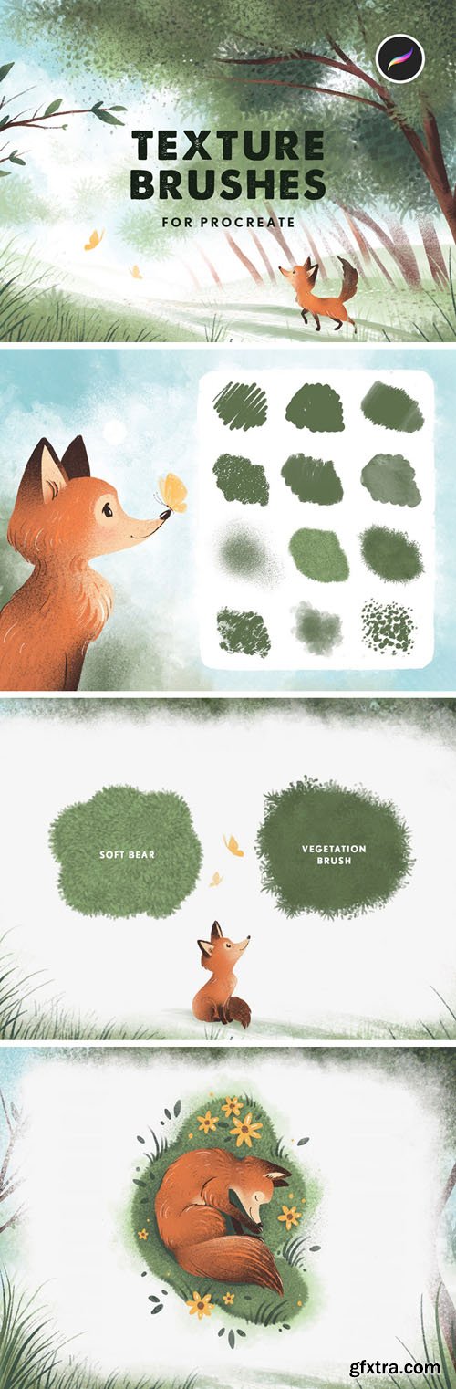 12 Texture Brushes for Procreate
