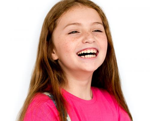 Caucasian Young Girl Smiling Studio - 7318