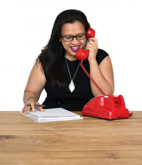 Woman Writing Talking Telephone Communication - 7382