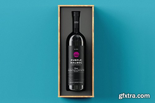 Wine Bottle Gift Box Mock-up Template
