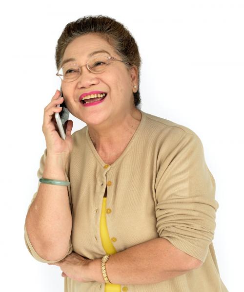Mature Asian Woman Phone Concept - 6782