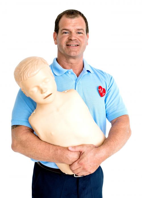 Man Paramedic CPR Dummy Mannequin Medication Concept - 6791