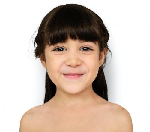 Young Girl Smiling Bare Chest - 7062