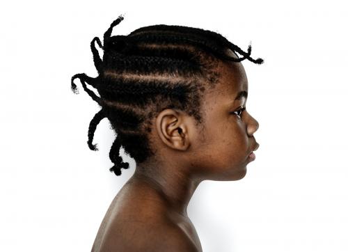 African kid portrait shoot with side view - 7108