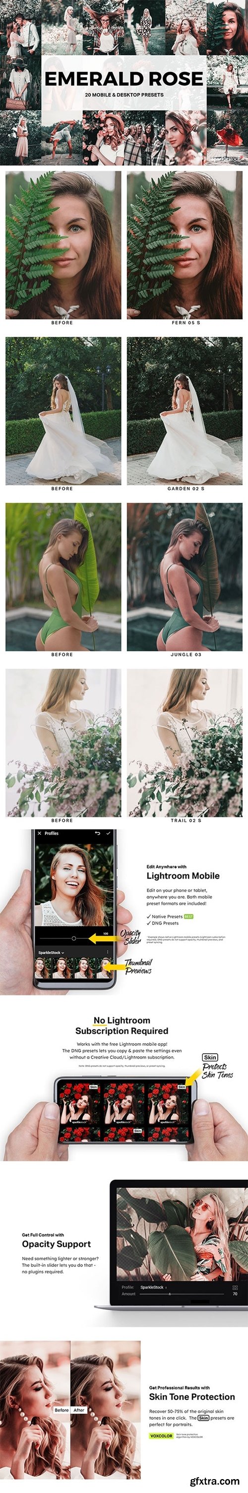 GraphicRiver - 20 Emerald Rose Lightroom Presets and LUTs 5156398