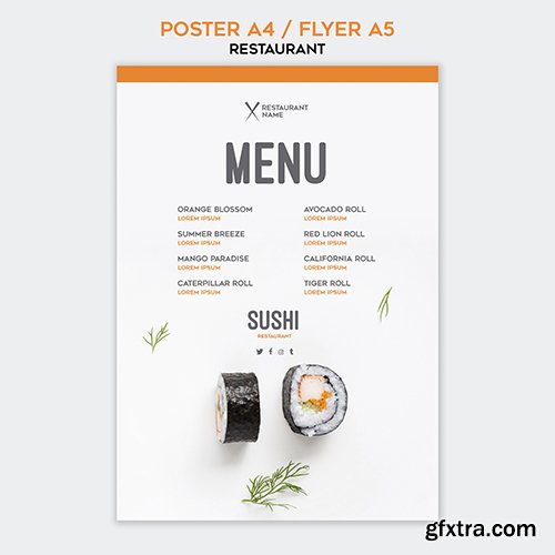 Flyer Template Sushi Restaurant