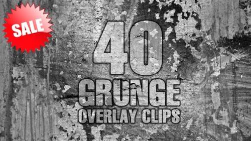 Videohive - 40 Grunge Overlay Clips Pack - 23591167