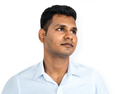 Indian Man Casual Standing Thinking Portrait Concept - 6753