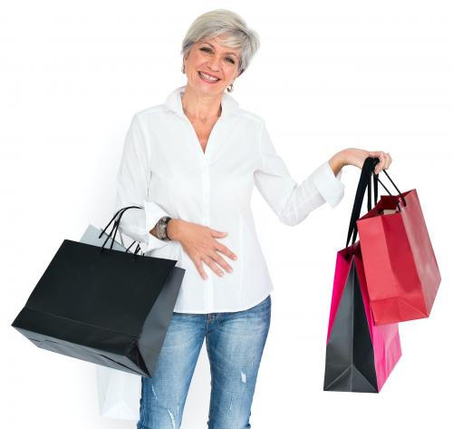 Woman Cheerful Shopping Bags Concept - 6770