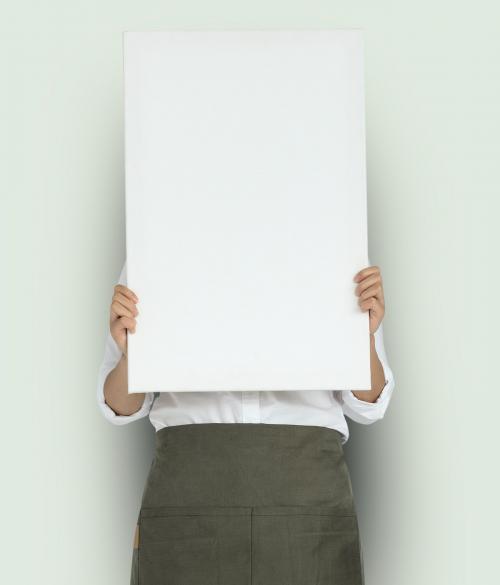 Woman Holding Banner Copy Space Portrait Concept - 6188